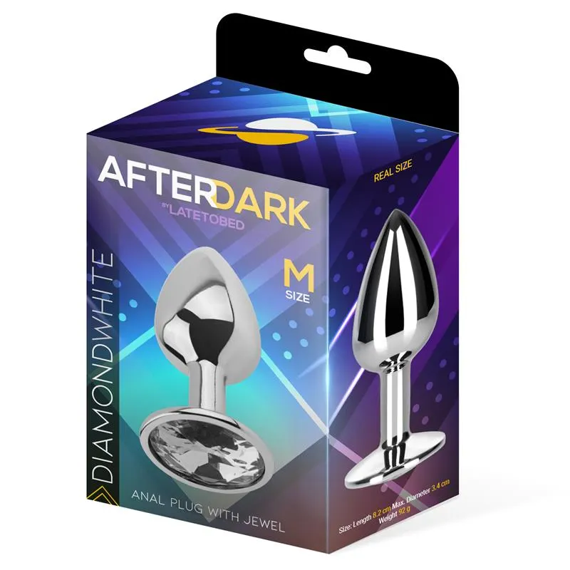 Plug Anal con Jota Color Blanco Diamante Talla M Aluminio · AFTERDARK · Anal — photo 2