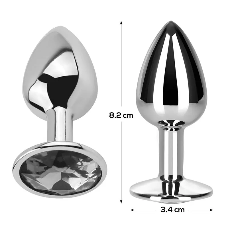Plug Anal con Jota Color Blanco Diamante Talla M Aluminio · AFTERDARK · Anal — photo 3
