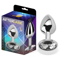 Plug Anal con Joya Color Blanco Diamante Talla L Aluminio · AFTERDARK · Anal