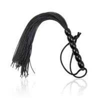 Flogger de Silicona con Mango con 6 Bolas 26 cm Negro · LATETOBED BDSM LINE · Spanking y Azotes