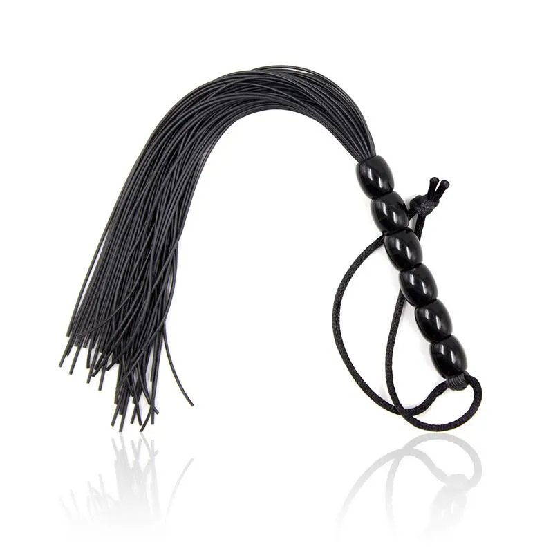 Flogger de Silicona con Mango con 6 Bolas 26 cm Negro · LATETOBED BDSM LINE · Spanking y Azotes