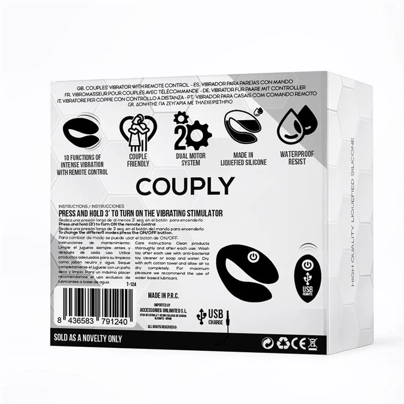 Couply Juguete para Parejas con Control Remoto USB Unibody Silicona Líquida · TARDENOCHE · Estimuladores de Clítoris — Foto 3