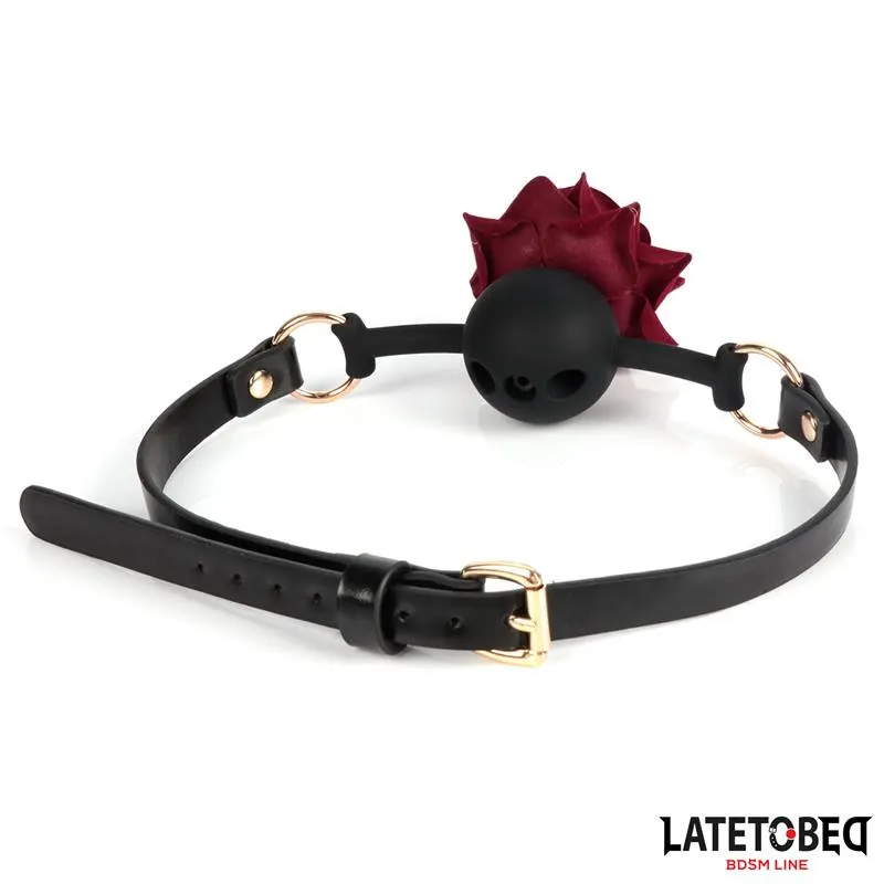 Mordaza Transpirable con Rosa · LATETOBED BDSM LINE · Máscaras, Antifaces y Mordazas — photo 3