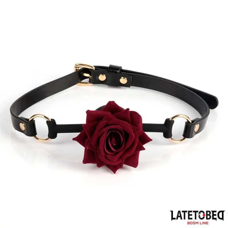 Mordaza Transpirable con Rosa · LATETOBED BDSM LINE · Máscaras, Antifaces y Mordazas