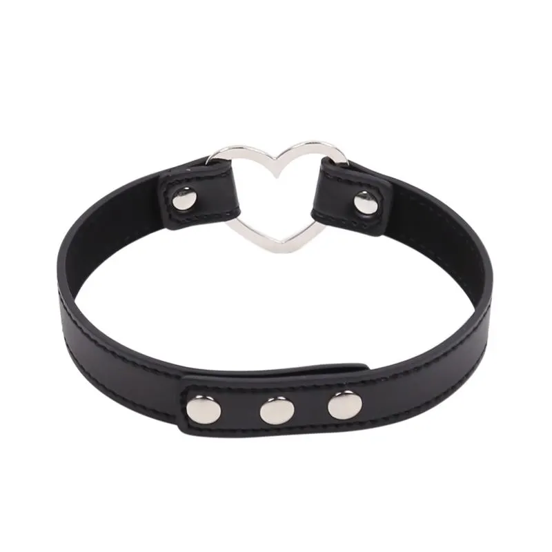 Collar con Aro en Forma de Corazón Ajustable 41,5 cm Negro · LATETOBED BDSM LINE · Accesorios BDSM y Fetish — Foto 3