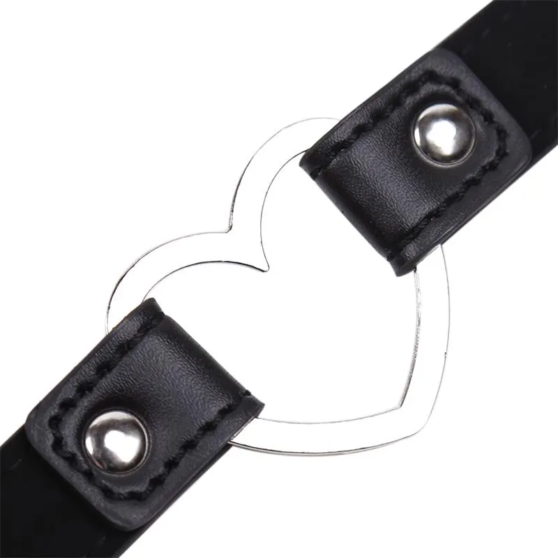 Collar con Aro en Forma de Corazón Ajustable 41,5 cm Negro · LATETOBED BDSM LINE · Accesorios BDSM y Fetish — Foto 6