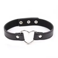 Collar con Aro en Forma de Corazón Ajustable 41,5 cm Negro · LATETOBED BDSM LINE · Accesorios BDSM y Fetish