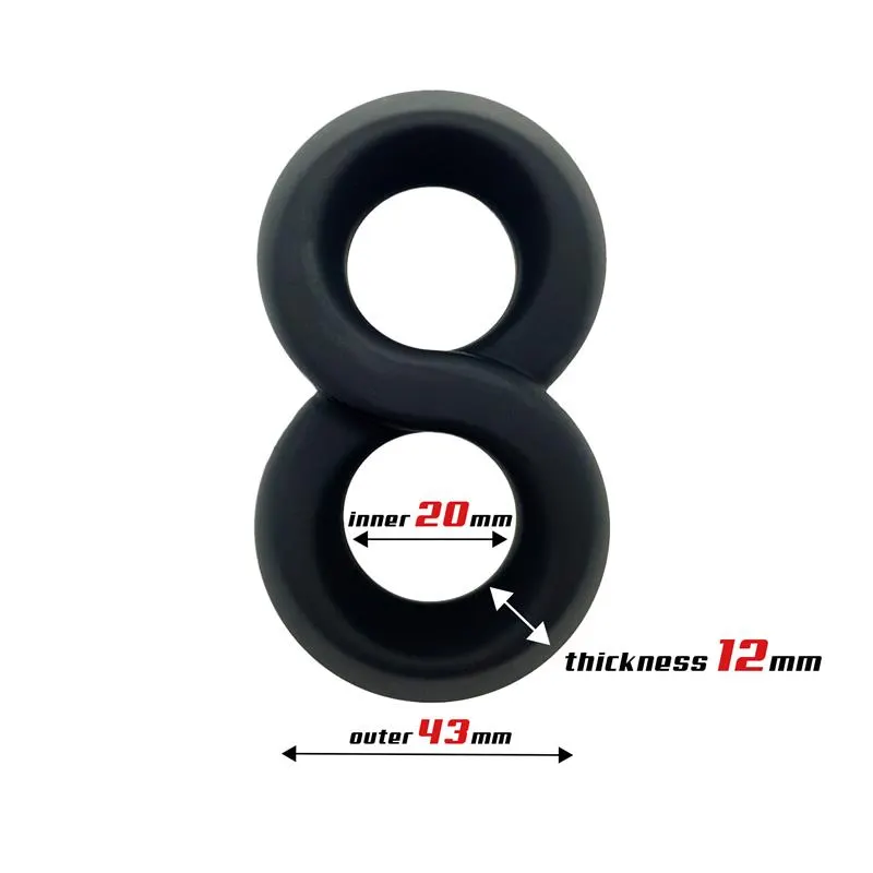 Anillo Doble para el Pene 100% Silicona Líquida 2 cm Negro · BEAST RINGS · Anillos para el Pene — Foto 2