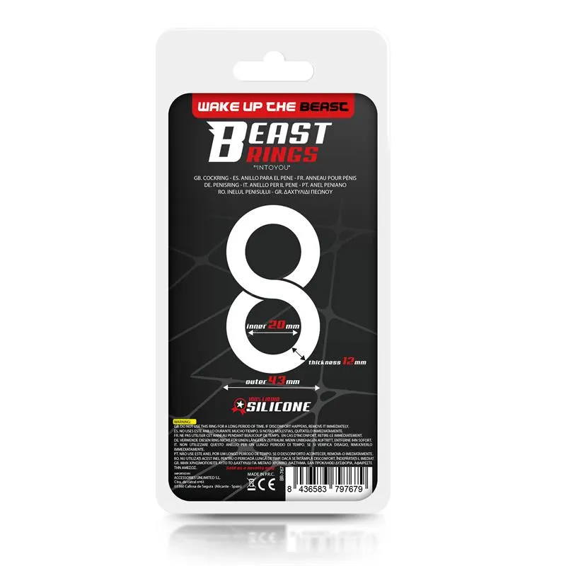 Anillo Doble para el Pene 100% Silicona Líquida 2 cm Negro · BEAST RINGS · Anillos para el Pene — Foto 3