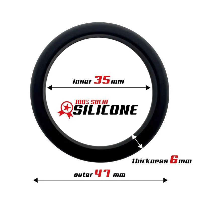 Anillo para el Pene Forma Plana Silicona Sólida 3.5 cm Negro · BEAST RINGS · Anillos para el Pene — Foto 2