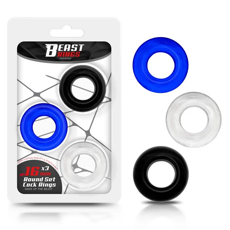 Set 3 Anillos para el Pene 3 Colores 1.6 cm · BEAST RINGS · Anillos para el Pene