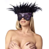 Máscara de Lujo con Plumas Púrpura · BONDAGE PLAY · Accesorios y Sets