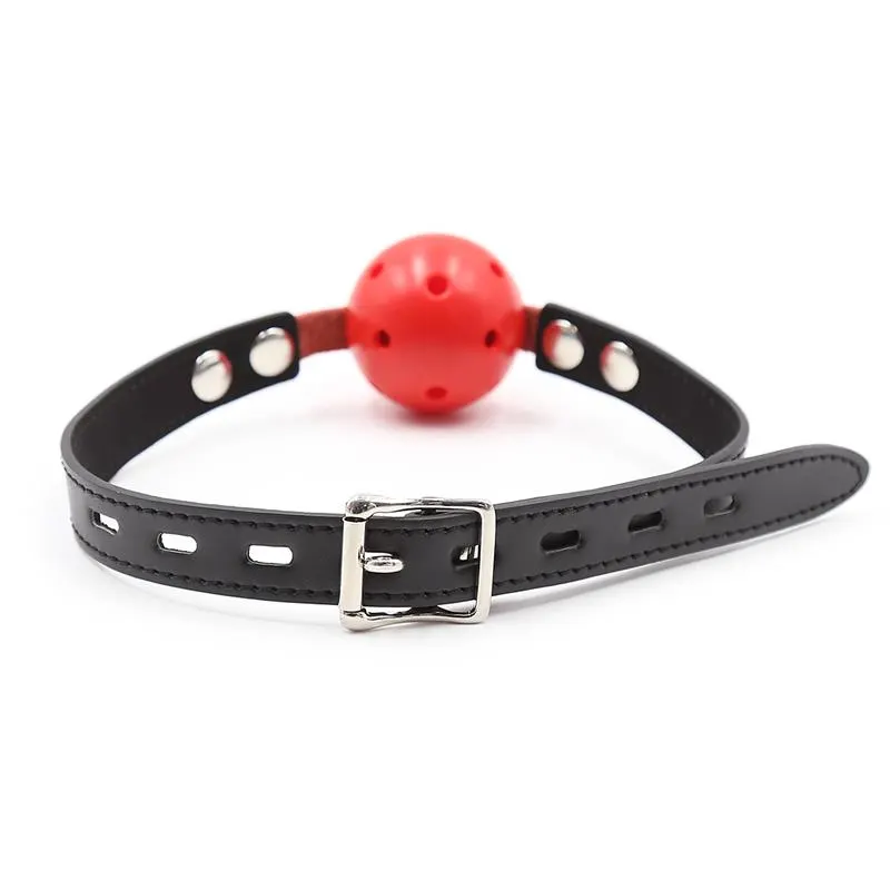 Mordaza de Bola Transpirable Negro/Rojo · LATETOBED BDSM LINE · Máscaras, Antifaces y Mordazas — photo 3