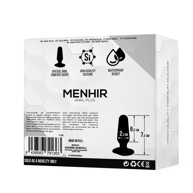 Menhir Plug Anal Silicona Negro · TARDENOCHE · Anal — photo 3