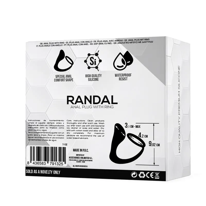 Randal Plug Anal con Anillo para el Pene Silicona Negro · TARDENOCHE · Anal — Foto 3