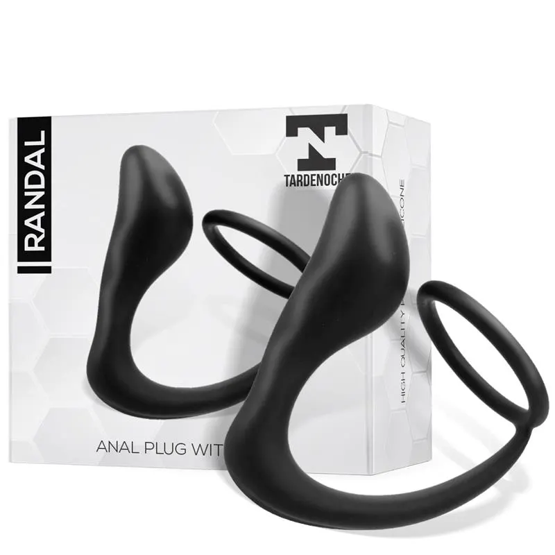 Randal Plug Anal con Anillo para el Pene Silicona Negro · TARDENOCHE · Anal