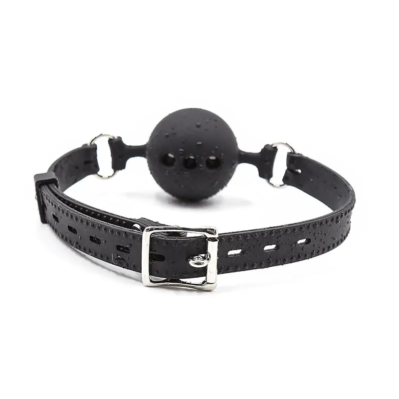 Mordaza de Bola Transpirable Silicona 5 cm Talla L Negro · LATETOBED BDSM LINE · Máscaras, Antifaces y Mordazas — foto 2
