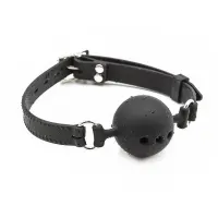 Mordaza de Bola Transpirable Silicona 5 cm Talla L Negro · LATETOBED BDSM LINE · Máscaras, Antifaces y Mordazas