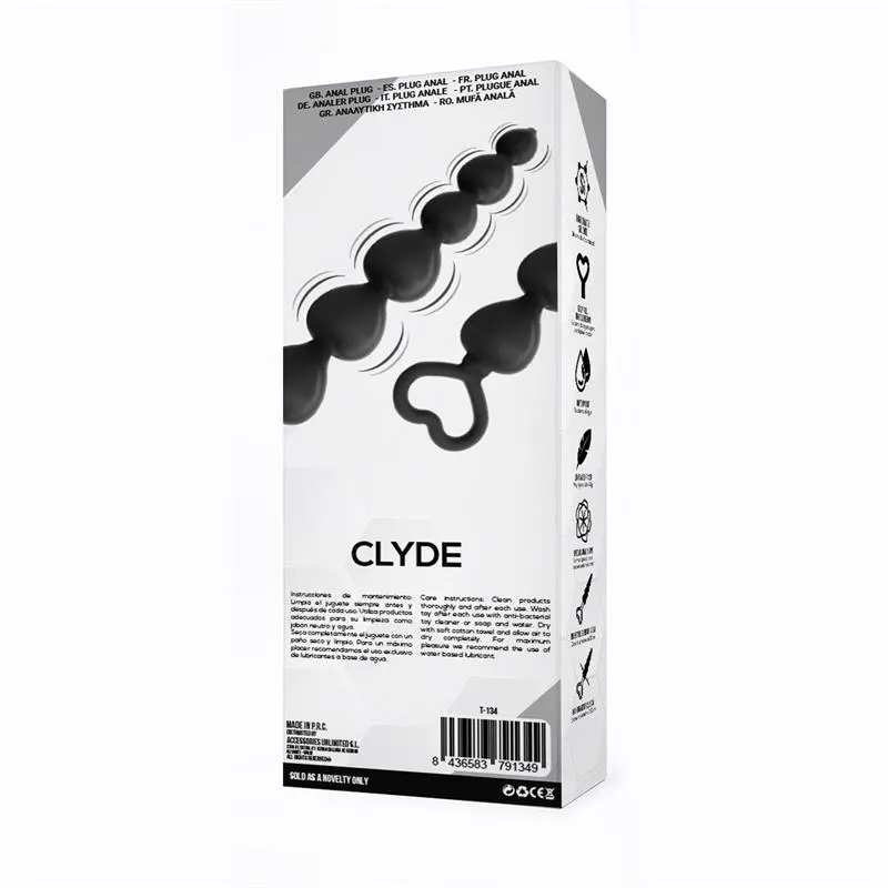 Clyde Plug Anal con Bolas con Aro de Fácil Extracción Silicona Negro · TARDENOCHE · Anal — photo 3