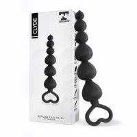 Clyde Plug Anal con Bolas con Aro de Fácil Extracción Silicona Negro · TARDENOCHE · Anal