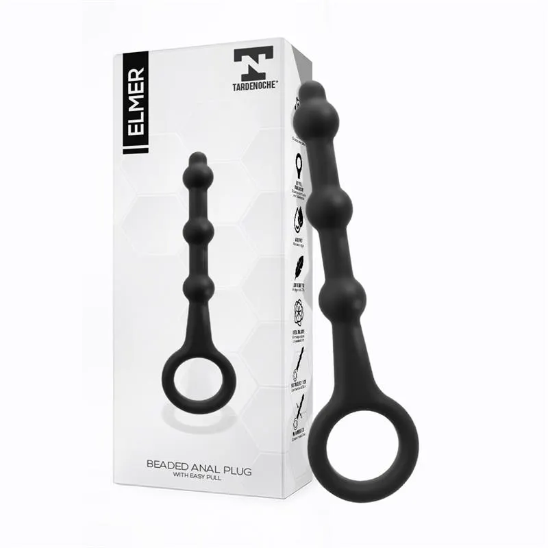 Elmer Plug Anal con Aro de Fácil Extracción Silicona Negro · TARDENOCHE · Anal