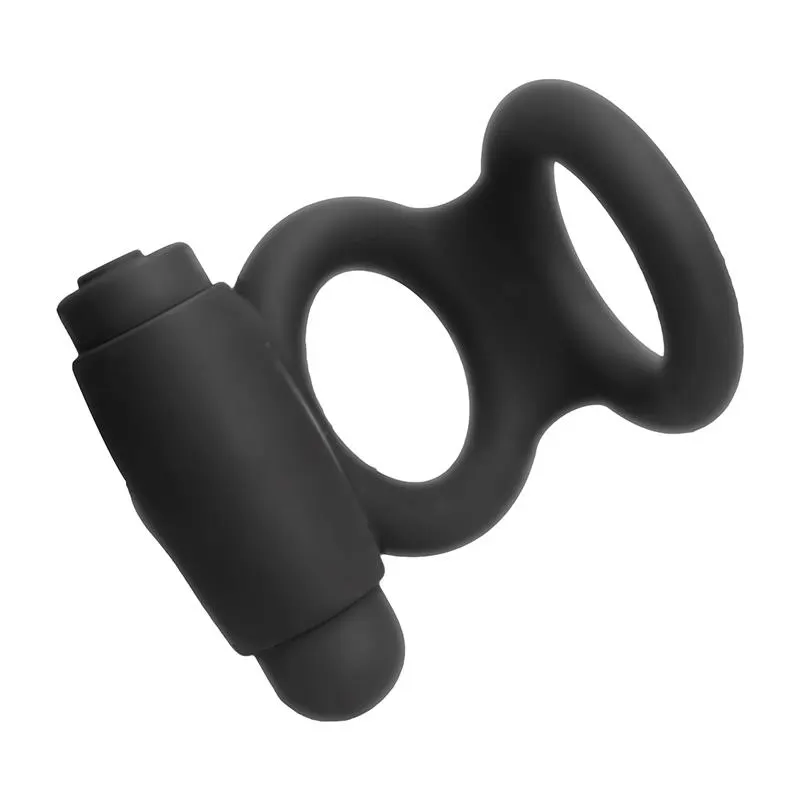 Denver Anillo Doble con Bala Vibradora USB Silicona Negro · TARDENOCHE · Anillos para el Pene — photo 5