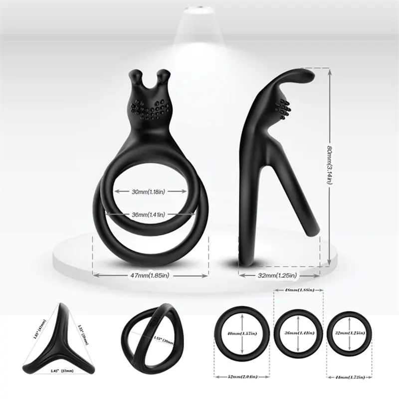 Set de 5 Anillos para el Pene Flexibles · URBAN SKY · URBAN SKY · Anillos para el Pene — Foto 5