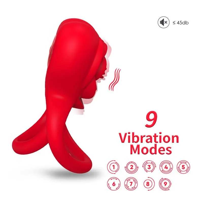 Anillo Doble Vibrador con Forma de Rosa 56 g · URBAN SKY · URBAN SKY · Anillos para el Pene — Foto 5