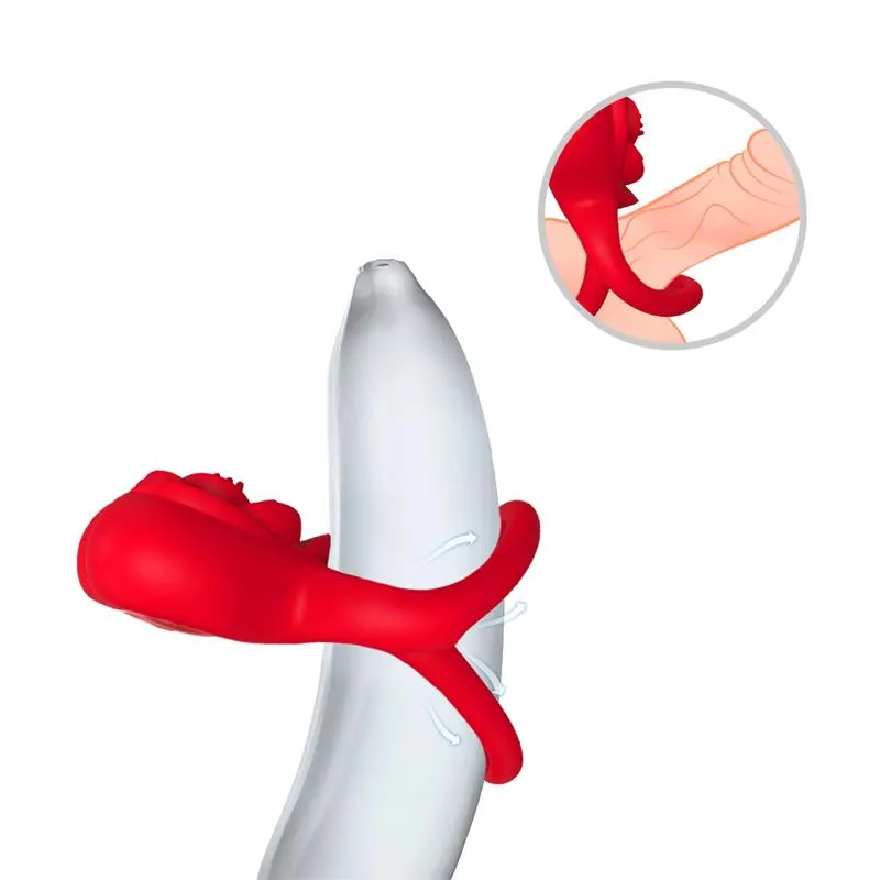 Anillo Doble Vibrador con Forma de Rosa 56 g · URBAN SKY · URBAN SKY · Anillos para el Pene — Foto 7