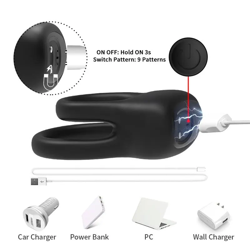 Anillo Vibrador USB 9 Funciones · URBAN SKY · URBAN SKY · Anillos para el Pene — photo 8