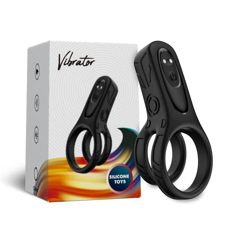 Mecha-style Anillo Doble para el Pene con Vibracion · URBAN SKY · Anillos para el Pene — photo 4