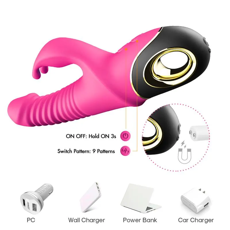 Vibrador con Thrusting y Oscilación 360º Rosa · URBAN SKY · Vibradores — Foto 8