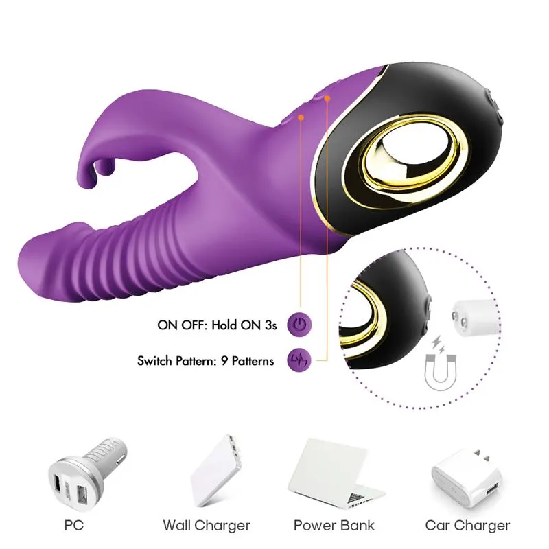 Vibrador con Thrusting y Oscilación 360º Purpura · URBAN SKY · Vibradores — photo 8