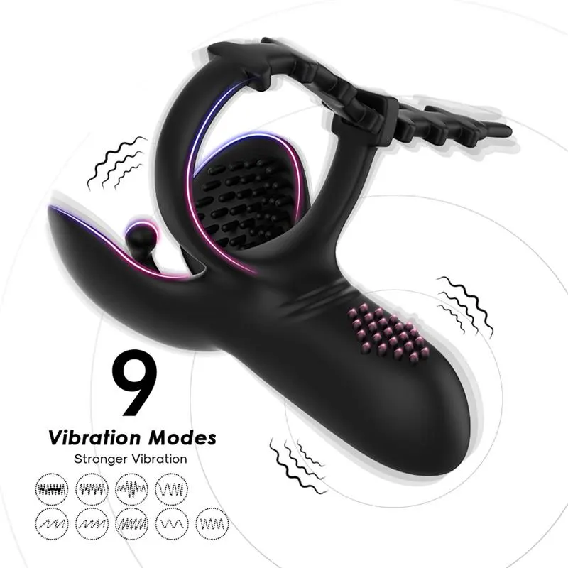 Anillo Vibrador para Pene y Testículos Ajustable · URBAN SKY · Anillos para el Pene — Foto 4