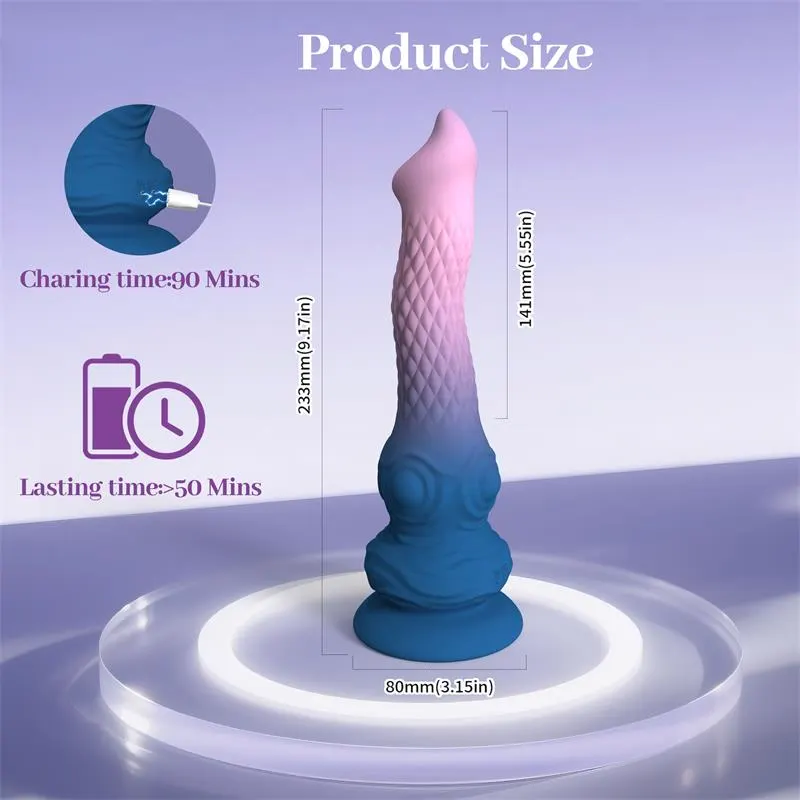 Dildo Fantasía Vibración, Oscilación y Ventosa 23.3 cm · URBAN SKY · Vibradores — Foto 5