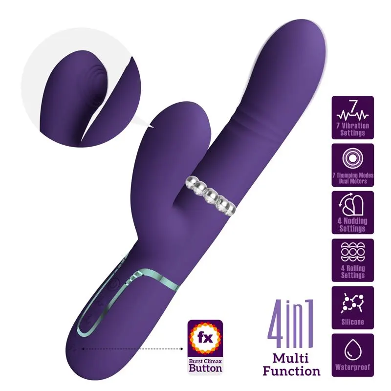 Mariana Vibrador 4 en 1 Silicona Morado · PRETTYLOVE · Vibradores — Foto 8