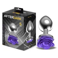 Plug Anal de Metal con Rosa Púrpura en la Base Talla S · AFTERDARK · Anal