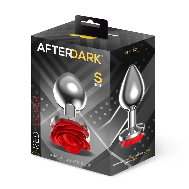 Plug Anal de Metal con Rosa Roja en la Base Talla S · AFTERDARK · Anal — Foto 4