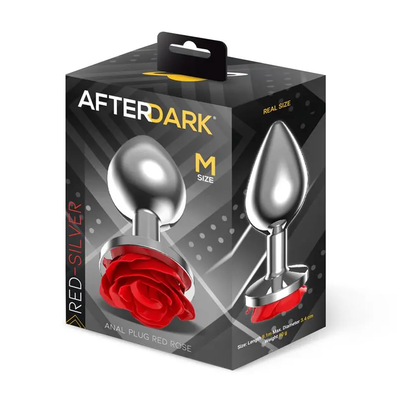 Plug Anal de Metal con Rosa Roja en la Base Talla M · AFTERDARK · Anal — photo 4