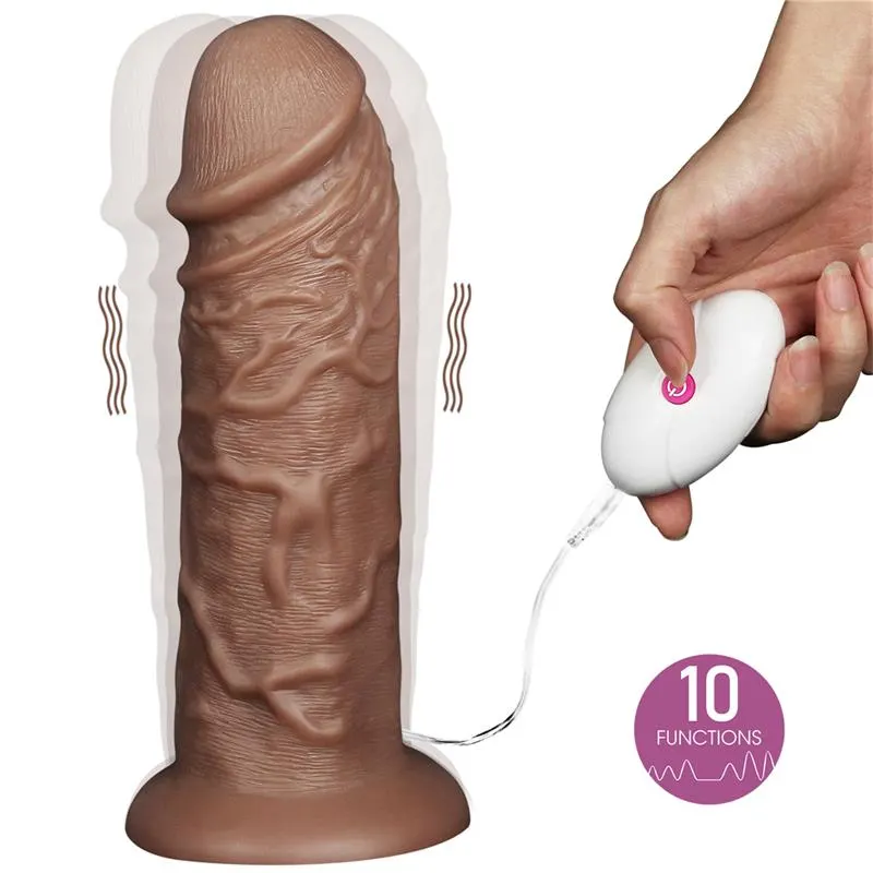 Dildo King 10.5 con Vibración Chubby Marrón · LOVETOY · Dildos — Foto 9