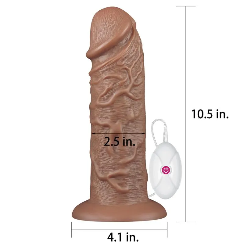 Dildo King 10.5 con Vibración Chubby Marrón · LOVETOY · Dildos — Foto 10