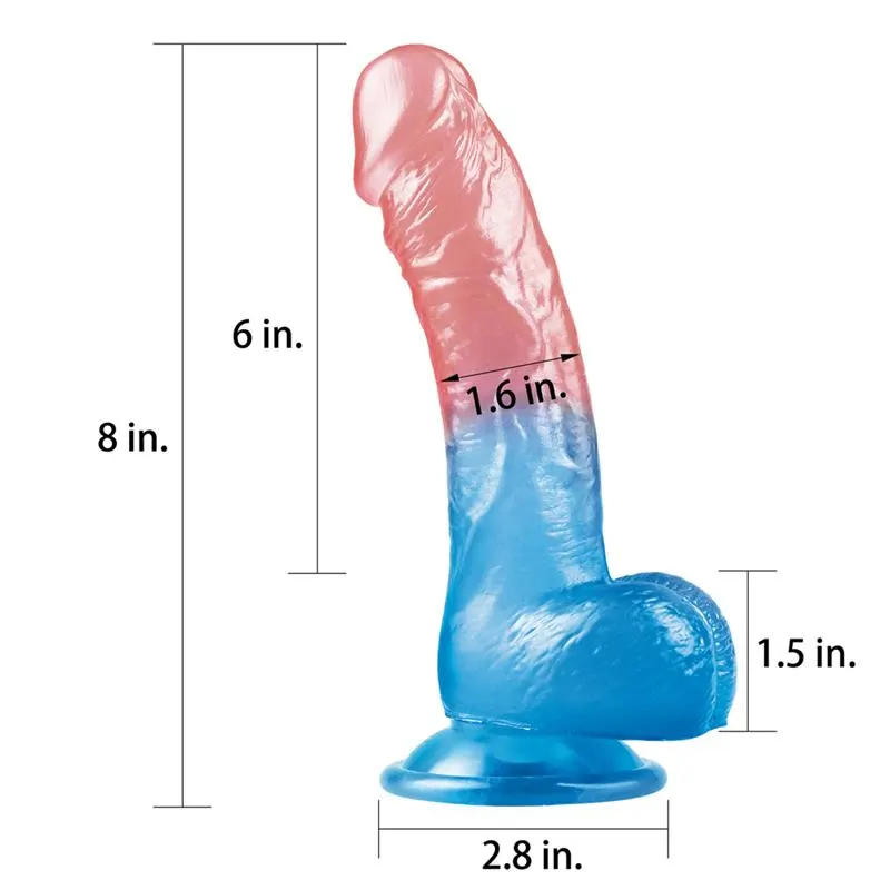 Dildo Dazzle Studs 8 Rosa y Azul · LOVETOY · Dildos — Foto 2