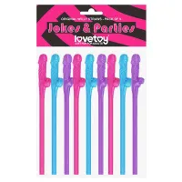 Pajitas Pene Vario Color Pack de 9 · LOVETOY · Juegos y Complementos Divertidos