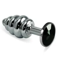 Plug Anal en Espiral Rosebud con Joya Negro · LOVETOY · Anal