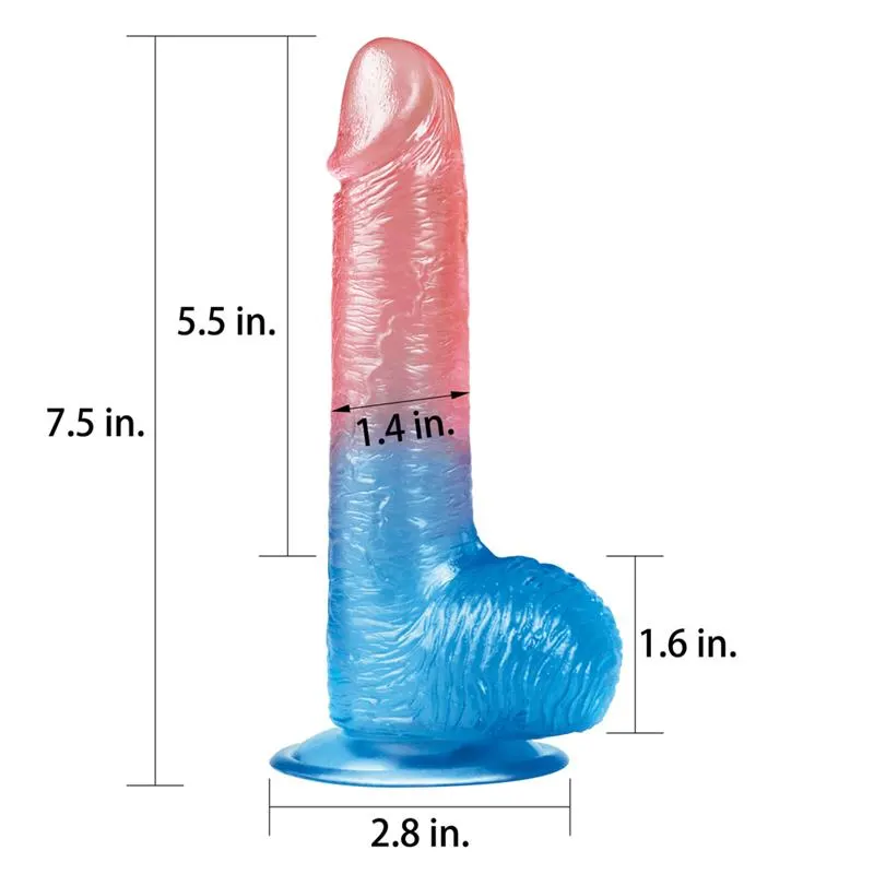 Dildo Dazzle Studs 7.5 Rosa y Azul · LOVETOY · Dildos — photo 2