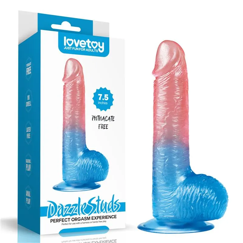 Dildo Dazzle Studs 7.5 Rosa y Azul · LOVETOY · Dildos — photo 3