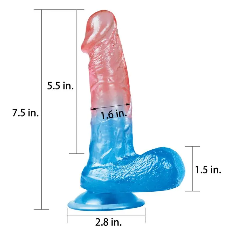 Dildo Dazzle Studs 7.5 Rosa y Azul · LOVETOY · Dildos — photo 2