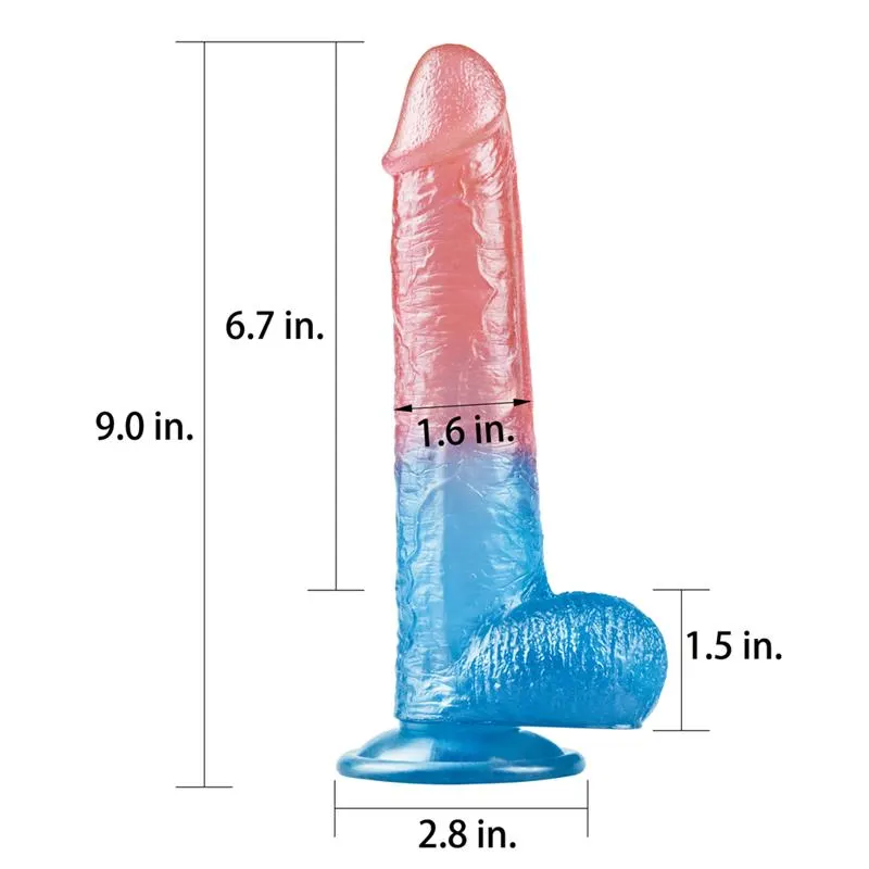Dildo Dazzle Studsv 9 Rosa y Azul · LOVETOY · Dildos — photo 2