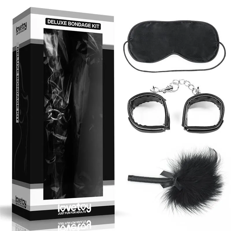 Kit Bondage Deluxe: Antifaz, Esposas y Plumero · LOVETOY · LOVETOY · Accesorios BDSM y Fetish