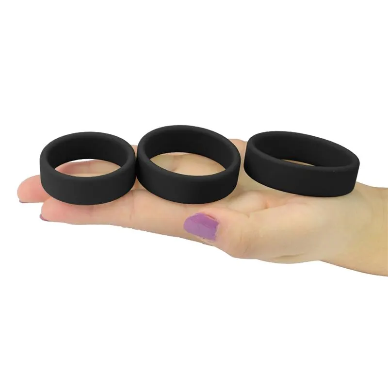 Pack de 3 Anillos para el Pene Power Ring Negro · LOVETOY · Anillos para el Pene — foto 3